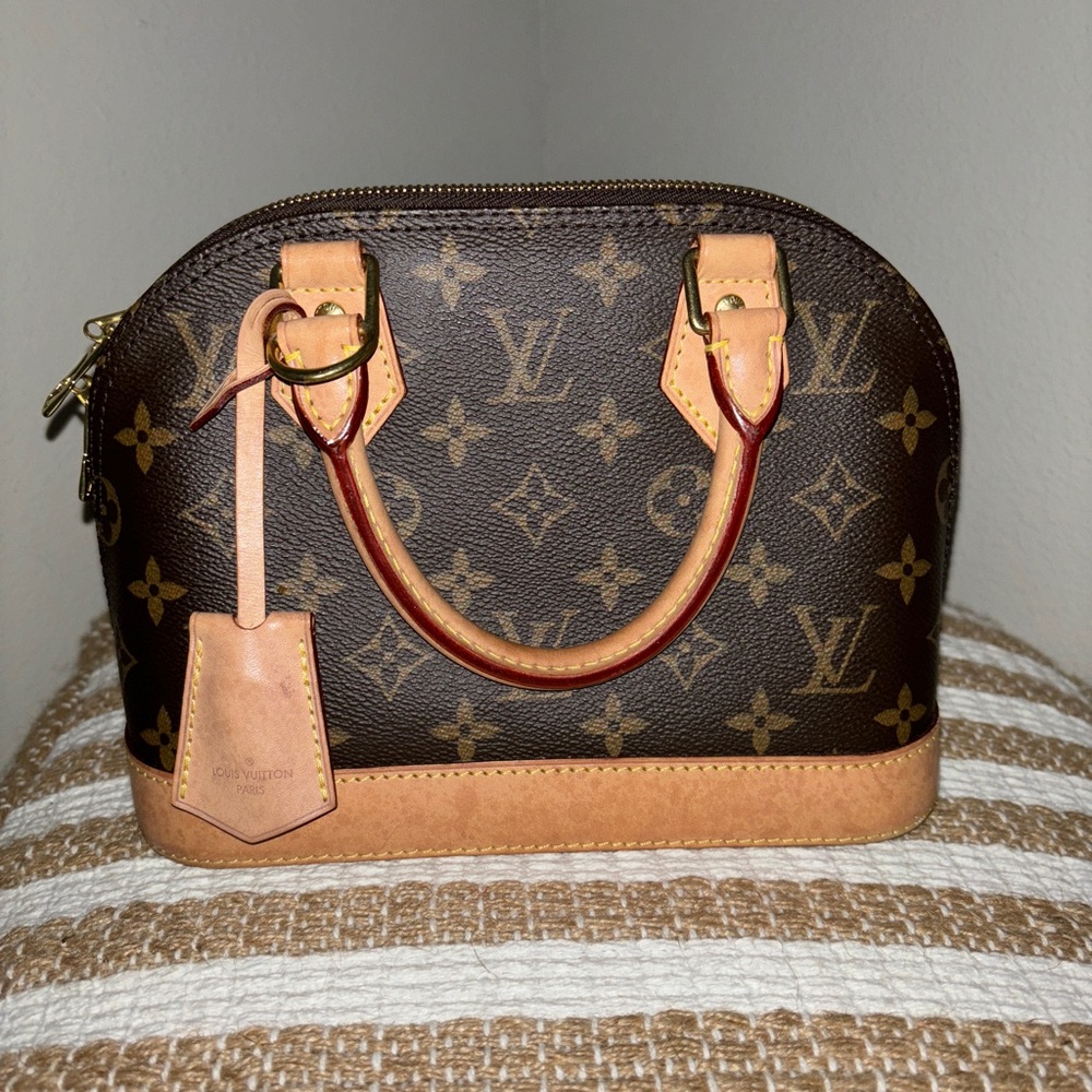 Louis Vuitton Monogram Alma PM Tote in Brown and Natural Vachetta